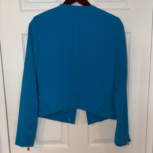 Calvin Klein Vibrant Blue Blazer with Gold Accents - Picture 3 of 3